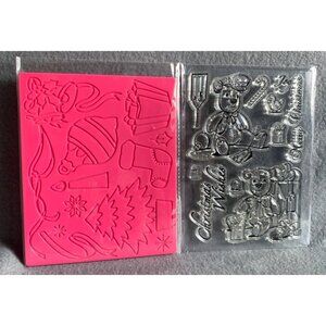 Christmas Wishes & Santas Workshop Silicone Stamp & Embossing Mat Set